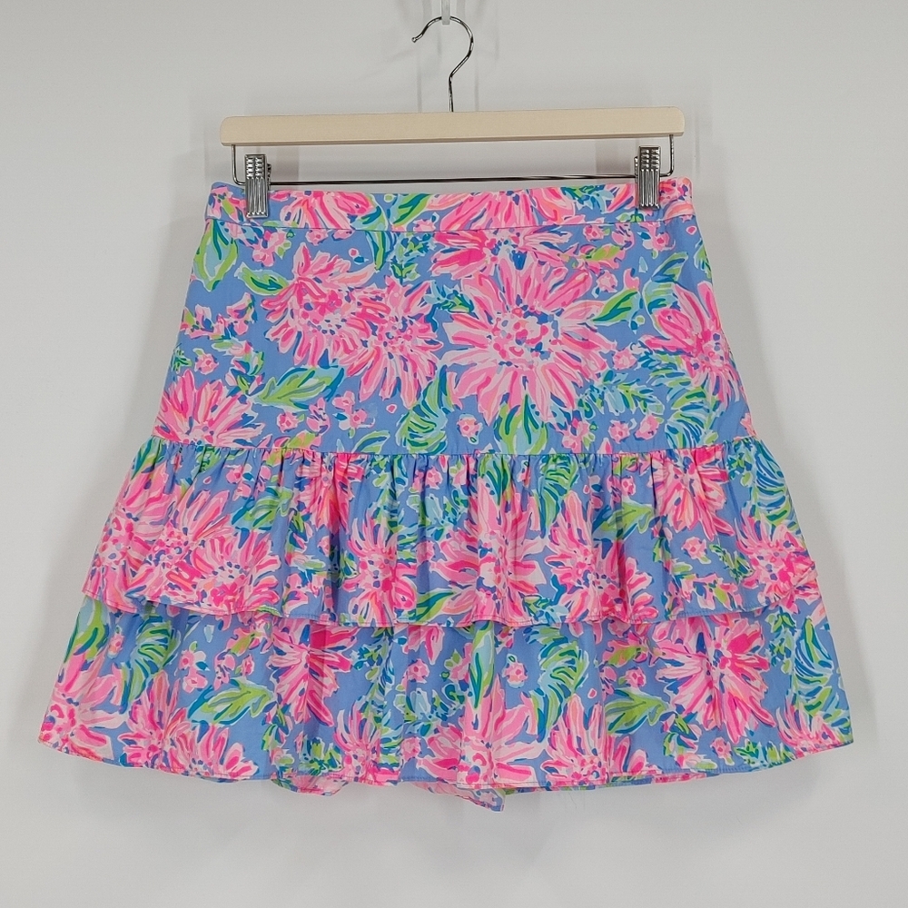 Lilly Pulitzer Pink Blue Green Floral Two-Piece Mini Dress Set - Picture 8 of 11